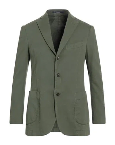 Drumohr Man Blazer Green Size 44 Cotton, Elastane