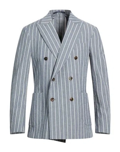 Drumohr Man Blazer Grey Size 42 Cotton, Elastane In Gray