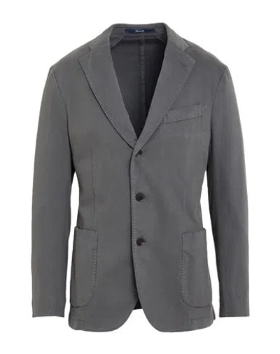 Drumohr Man Blazer Grey Size 46 Cotton, Elastane In Gray