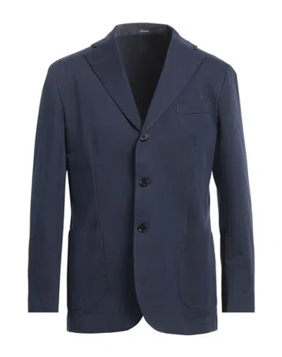 Drumohr Man Blazer Midnight Blue Size 46 Cotton