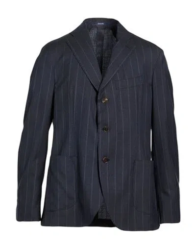 Drumohr Man Blazer Navy Size 38 Virgin Wool In Blue