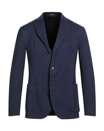 Drumohr Man Blazer Navy Size 40 Virgin Wool In Blue