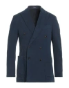 Drumohr Man Blazer Navy Size 48 Cotton, Elastane In Blue