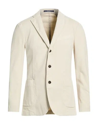 Drumohr Man Blazer Off White Size 42 Cotton, Elastane