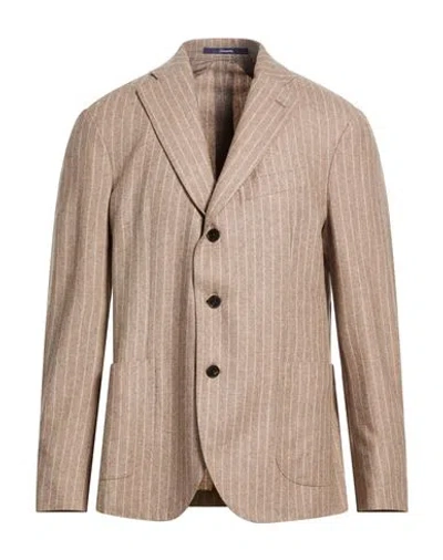 Drumohr Man Blazer Sand Size 44 Virgin Wool, Polyamide
