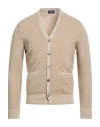Drumohr Man Cardigan Beige Size 36 Cashmere In Gray