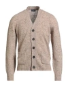 Drumohr Man Cardigan Beige Size 40 Virgin Wool, Cashmere, Polyamide In Neutral