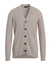 Drumohr Man Cardigan Beige Size 44 Cashmere, Wool In Gray