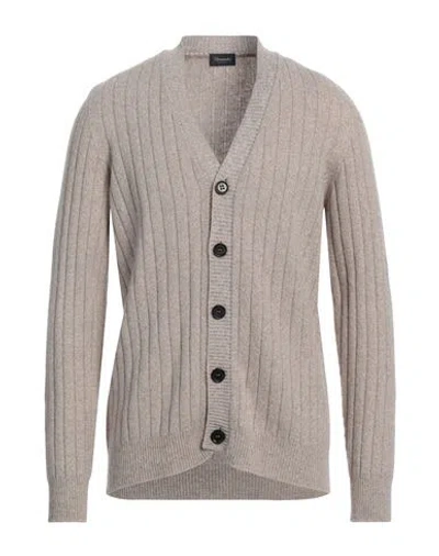 Drumohr Man Cardigan Beige Size 44 Cashmere, Wool In Gray