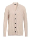 Drumohr Man Cardigan Beige Size 44 Cashmere, Wool In Neutral