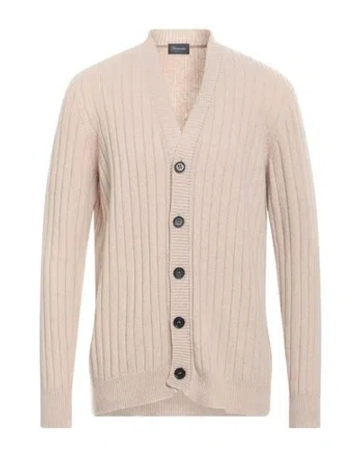 Drumohr Man Cardigan Beige Size 44 Cashmere, Wool In Sand