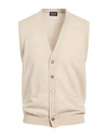 Drumohr Man Cardigan Beige Size 46 Cashmere In Neutral