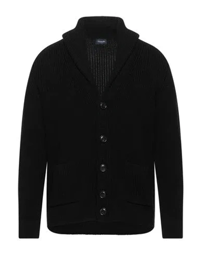 Drumohr Man Cardigan Black Size 42 Merino Wool