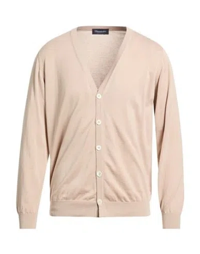 Drumohr Man Cardigan Blush Size 44 Cotton In Pink