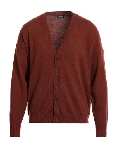 Drumohr Man Cardigan Brown Size 38 Cashmere
