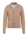 Drumohr Man Cardigan Camel Size 38 Wool In Sand