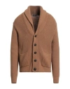 Drumohr Man Cardigan Camel Size 48 Merino Wool In Beige