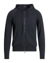 Drumohr Man Cardigan Charcoal Size 44 Merino Wool In Black