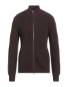 Drumohr Man Cardigan Cocoa Size 46 Merino Wool In Brown