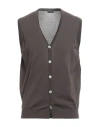 Drumohr Man Cardigan Dark Brown Size 44 Cotton