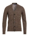 Drumohr Man Cardigan Dark Brown Size 44 Virgin Wool, Cashmere, Polyamide