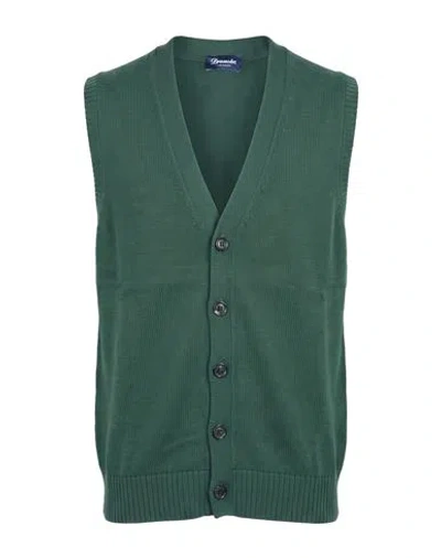 Drumohr Man Cardigan Dark Green Size 36 Merino Wool