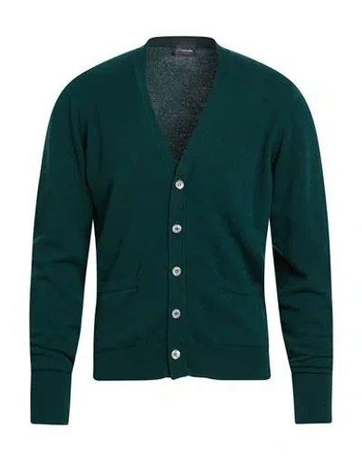 Drumohr Man Cardigan Dark Green Size 40 Cashmere