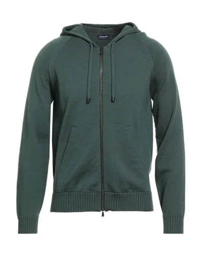 Drumohr Man Cardigan Dark Green Size 40 Merino Wool