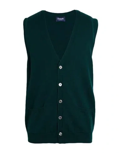Drumohr Man Cardigan Green Size 50 Cashmere