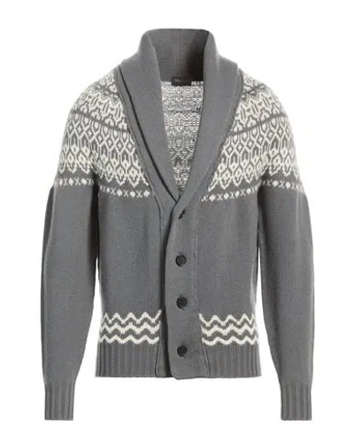 Drumohr Man Cardigan Grey Size 36 Cashmere In Gray