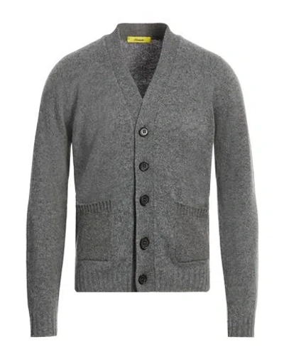 Drumohr Man Cardigan Grey Size 40 Lambswool In Gray