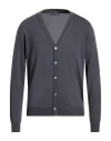 Drumohr Man Cardigan Grey Size 46 Super 140s Wool In Gray