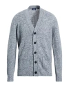 Drumohr Man Cardigan Grey Size 46 Virgin Wool, Cashmere, Polyamide In Gray