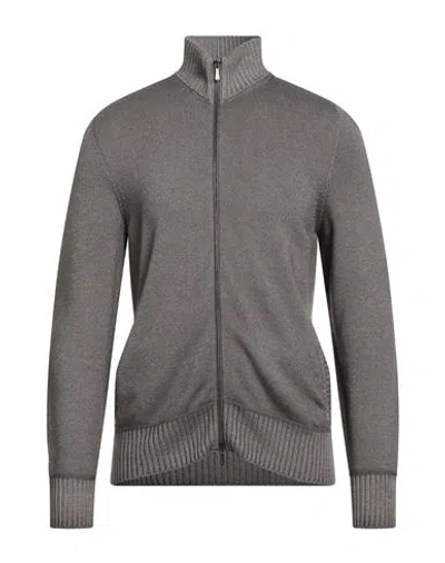 Drumohr Man Cardigan Khaki Size 42 Merino Wool In Multi