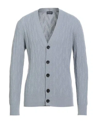 Drumohr Man Cardigan Light Grey Size 42 Lambswool In Gray