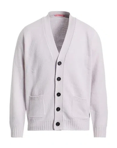 Drumohr Man Cardigan Light Grey Size 42 Lambswool In Neutral