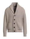 Drumohr Man Cardigan Light Grey Size 44 Merino Wool In Brown