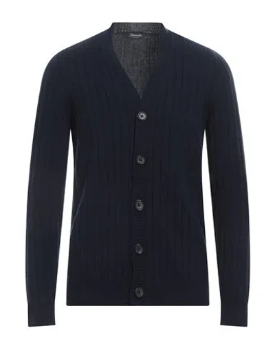 Drumohr Man Cardigan Midnight Blue Size 44 Cashmere, Wool