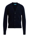 Drumohr Man Cardigan Midnight Blue Size 44 Lambswool