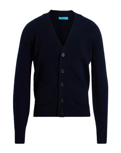Drumohr Man Cardigan Midnight Blue Size 44 Lambswool