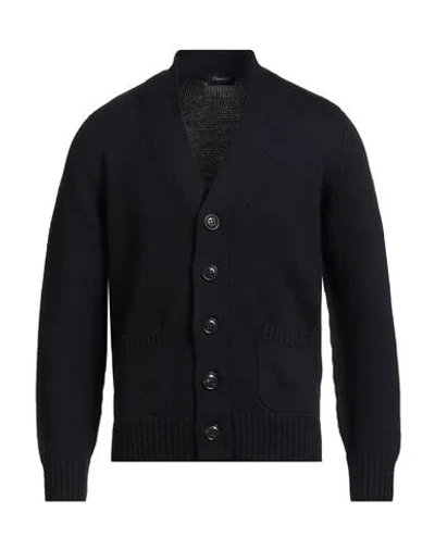 Drumohr Man Cardigan Midnight Blue Size 46 Merino Wool