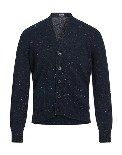 Drumohr Man Cardigan Midnight Blue Size 46 Virgin Wool, Cashmere, Polyamide