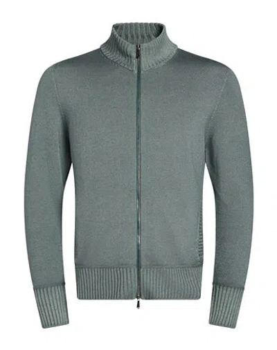 Drumohr Man Cardigan Military Green Size 44 Merino Wool