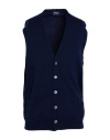 Drumohr Man Cardigan Navy Size 42 Cashmere In Blue