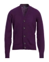 Drumohr Man Cardigan Purple Size 42 Lambswool