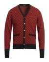 Drumohr Man Cardigan Red Size 40 Cashmere In Red