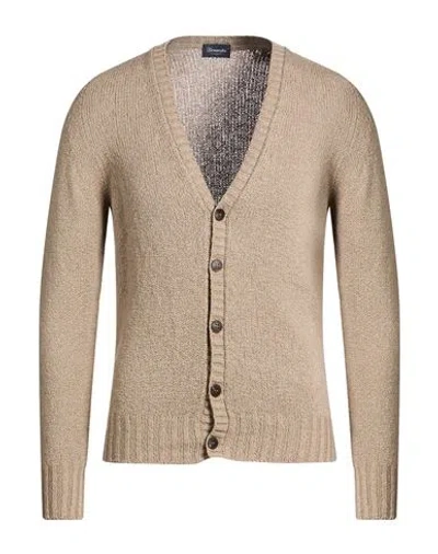 Drumohr Man Cardigan Sand Size 40 Cotton In Brown