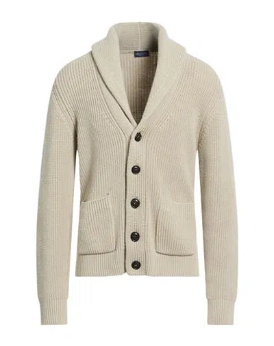 Drumohr Man Cardigan Sand Size 44 Merino Wool In Neutral