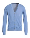 Drumohr Man Cardigan Sky Blue Size 44 Cotton