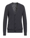 Drumohr Man Cardigan Slate Blue Size 44 Lambswool In Blue